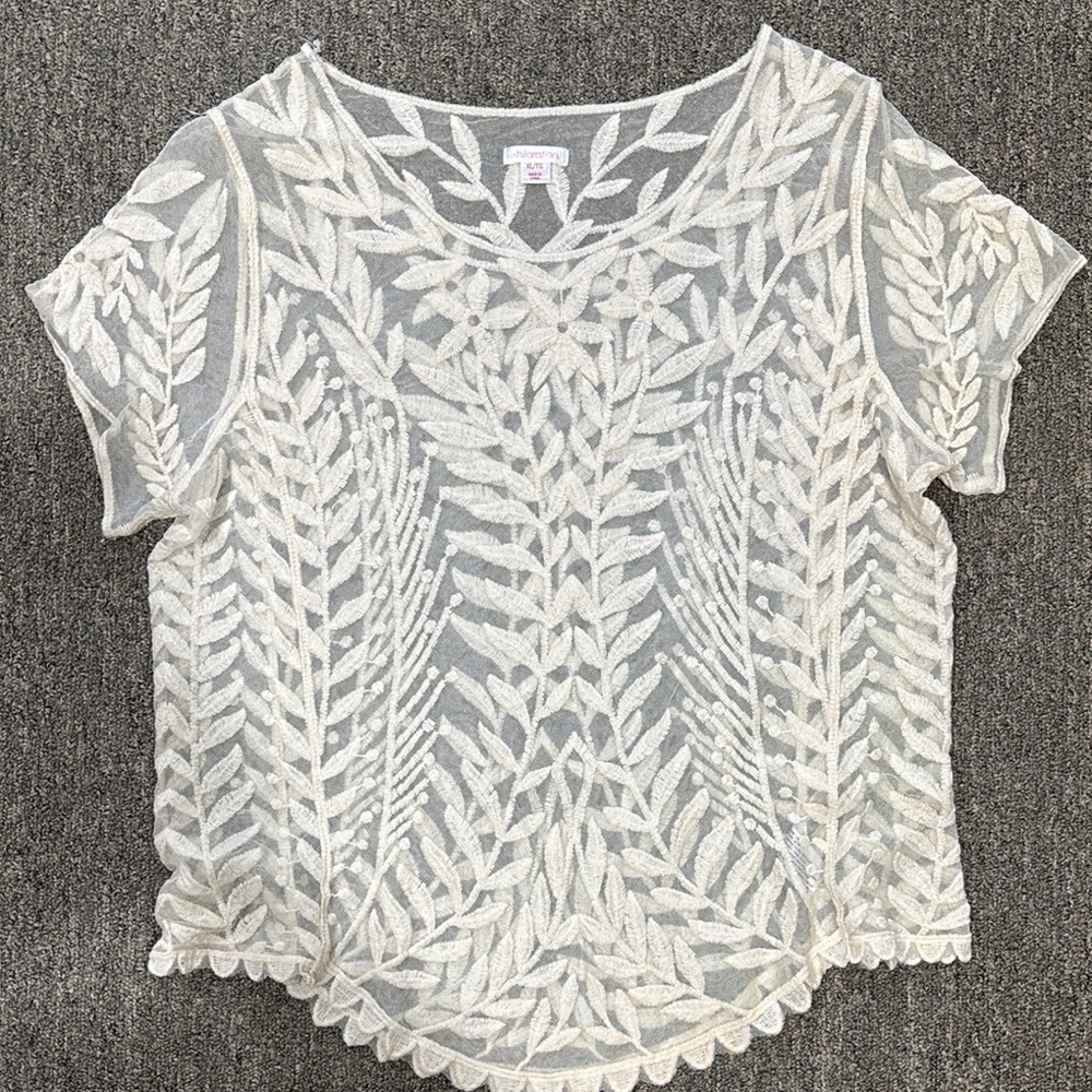 White Embroidered Women's Top